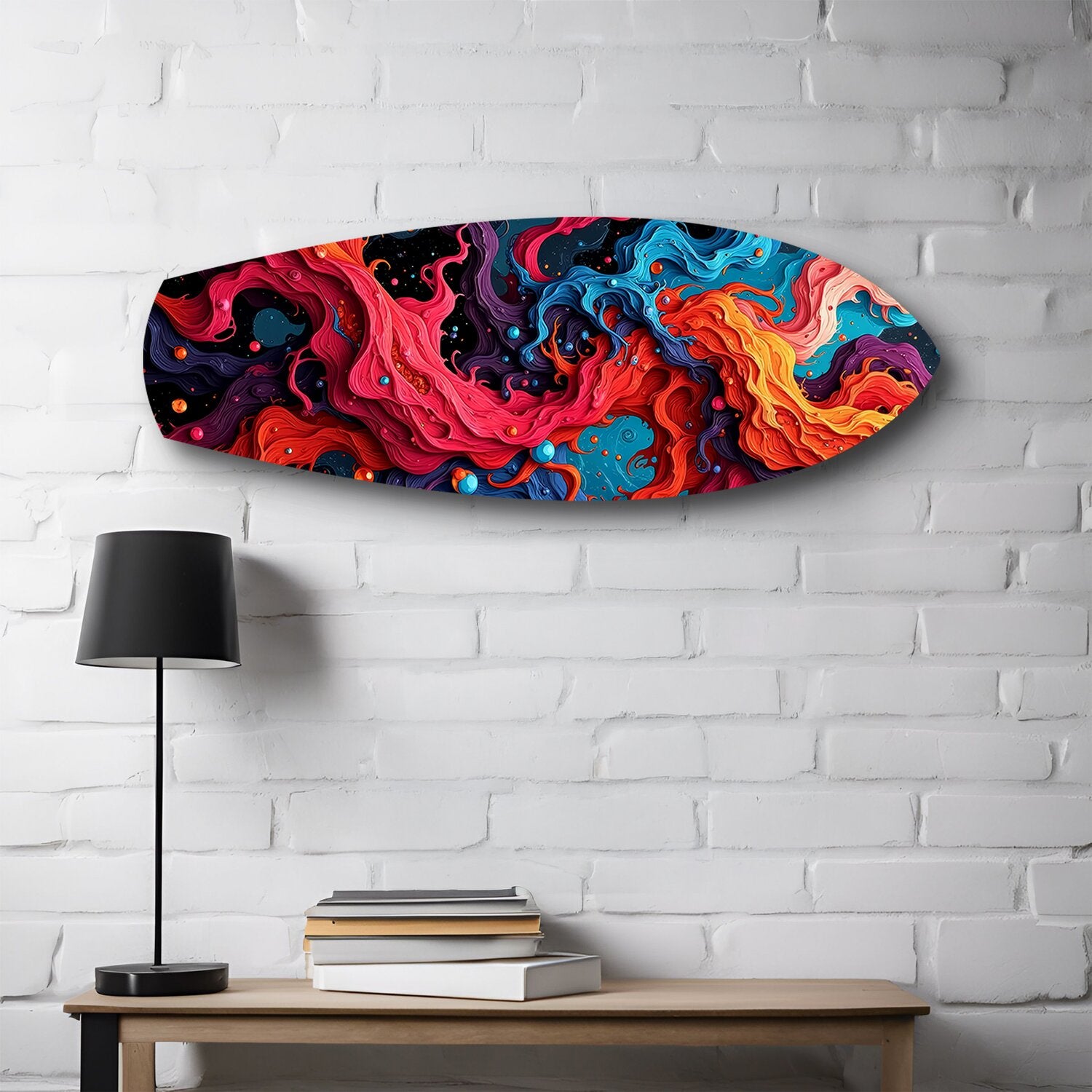 Cosmic Swirl Vibrant Abstract Glass Wall Art.