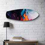 Midnight Bloom Abstract Paint Glass Wall Art.