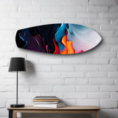 Midnight Bloom Abstract Paint Glass Wall Art.