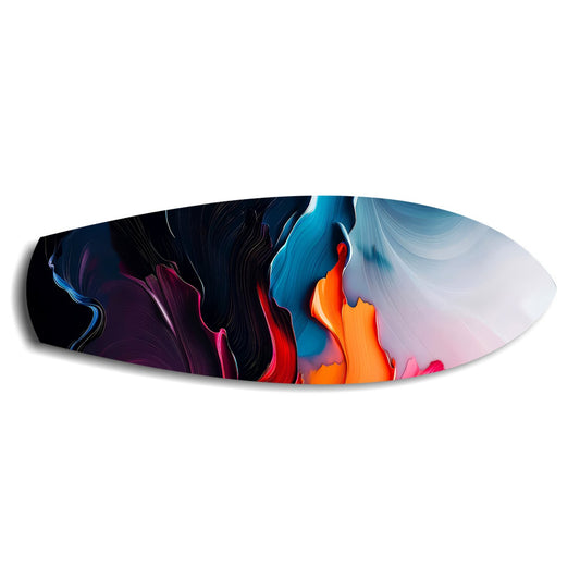 Midnight Bloom Abstract Paint Glass Wall Art.