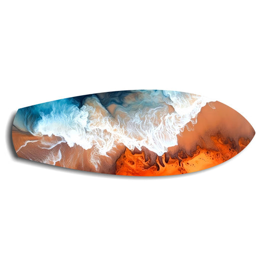 Ocean Meets Desert Coastal Glass Wall Art.