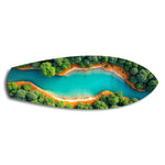 Aerial River Forest Landscape Glass Wall Art.