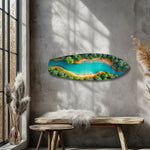 Aerial River Forest Landscape Glass Wall Art.