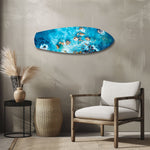 Aerial Reef Turquoise Ocean Glass Wall Art.