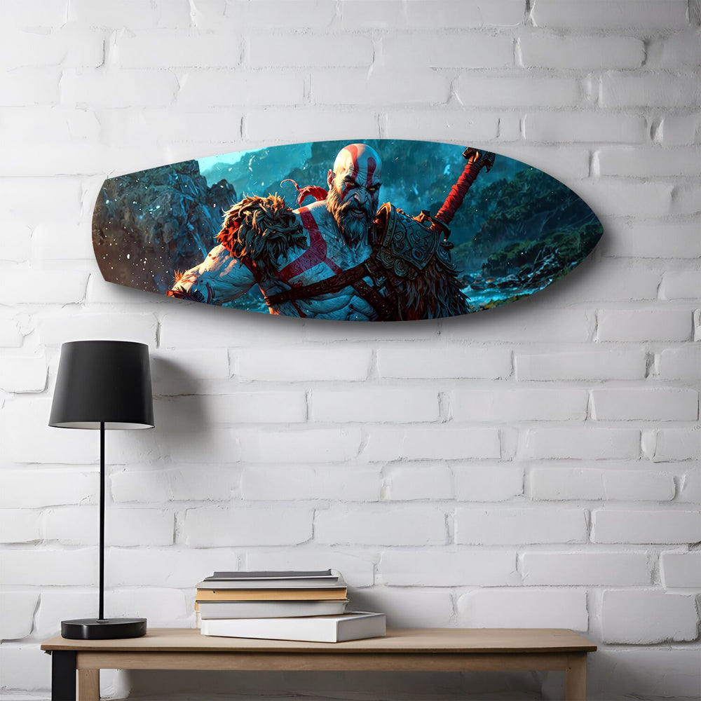 Mythic Warrior Video Game Glass Wall Art.