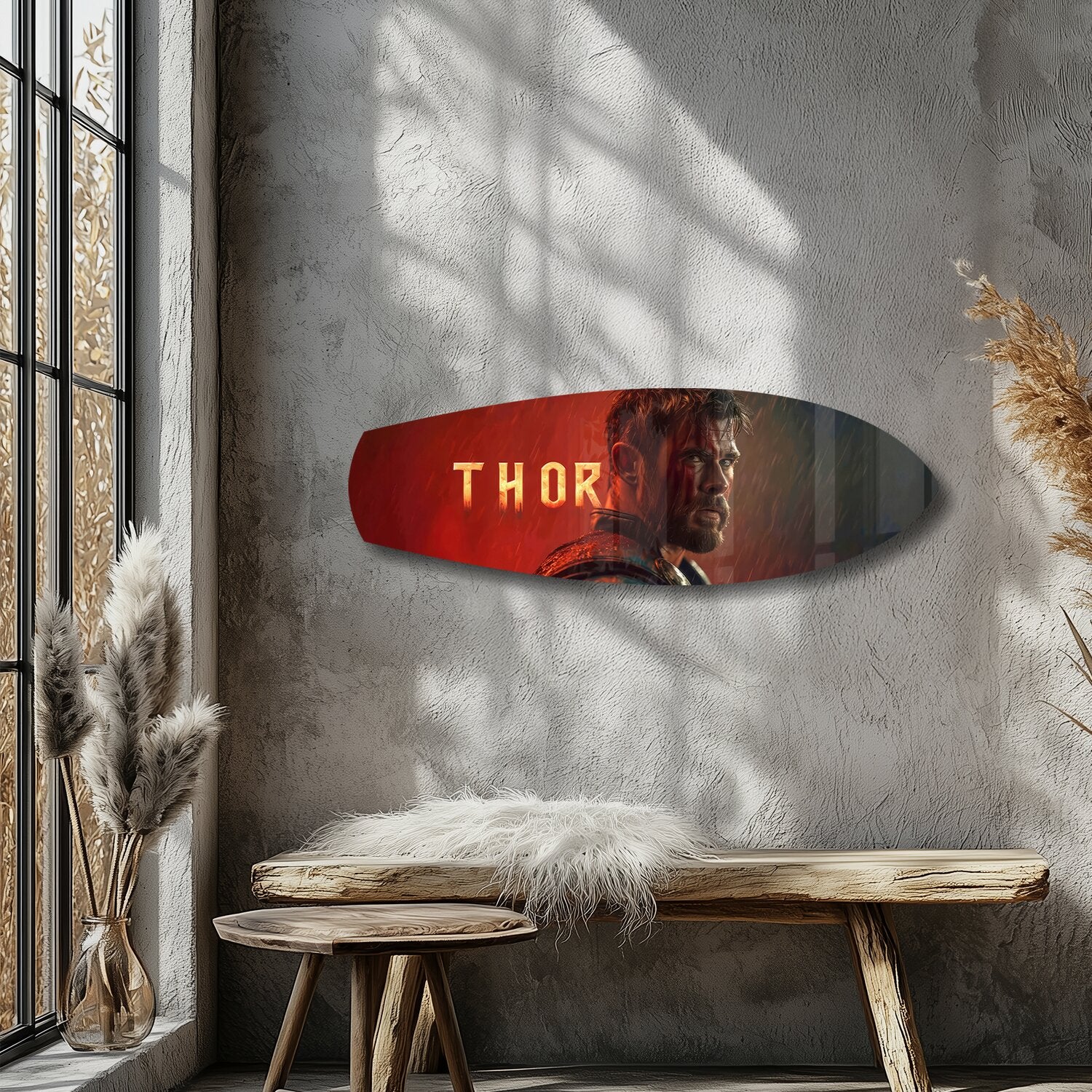 Nordic Hero Movie Poster Glass Wall Art.