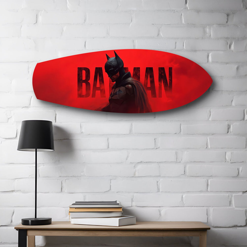 Caped Vigilante Comic Hero Glass Wall Art.