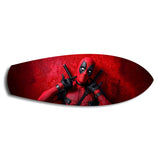 Red Masked Mercenary Comic Hero Glass Wall Art.