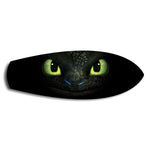 Black Dragon Green Eyes Glass Wall Art.