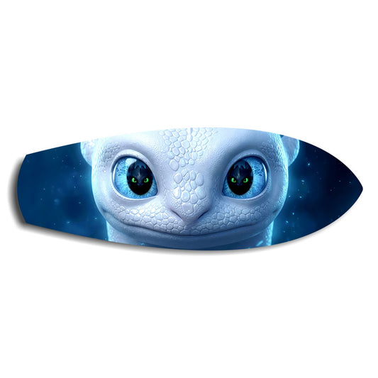 White Dragon Blue Eyes Glass Wall Art.