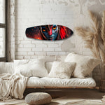 Blue Tribal Warrior Sci-Fi Glass Wall Art.