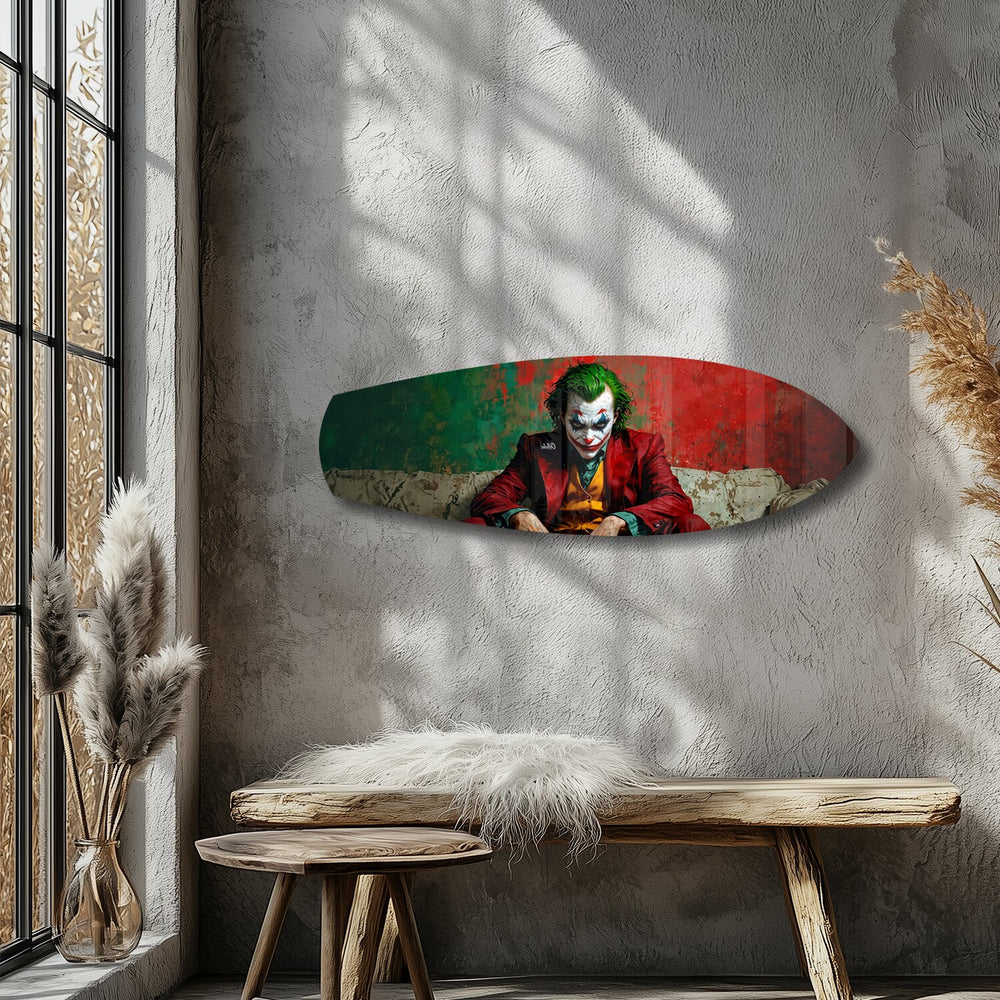 Sinister Clown Comic Pop Art Glass Wall Art.