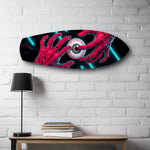 Surreal Eye and Hands Neon Glass Wall Art.