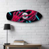Surreal Eye and Hands Neon Glass Wall Art.