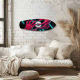 Surreal Eye and Hands Neon Glass Wall Art.