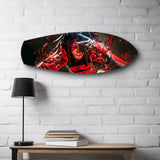 Anime Ninja Crimson Power Glass Wall Art.