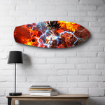 Anime Saiyan Warrior Fire Lightning Glass Wall Art.