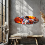 Anime Saiyan Warrior Fire Lightning Glass Wall Art.