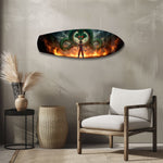 Anime Warrior Green Dragon Fire Glass Wall Art.