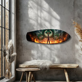 Anime Warrior Green Dragon Fire Glass Wall Art.