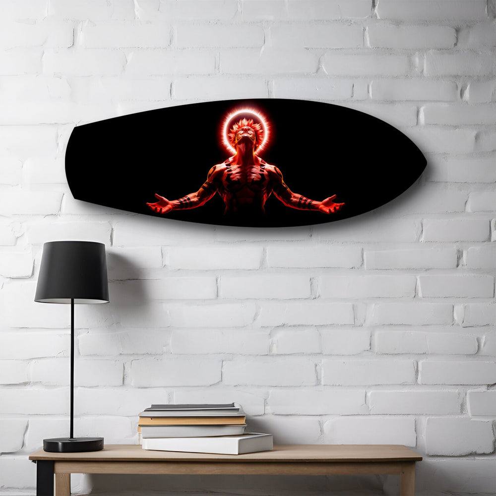 Anime Demon King Red Halo Glass Wall Art.
