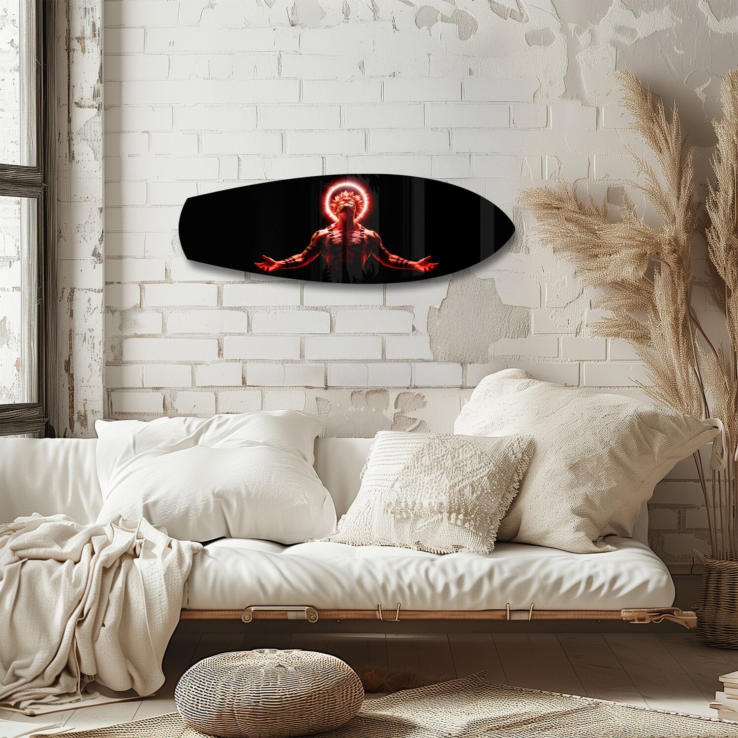 Anime Demon King Red Halo Glass Wall Art.