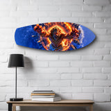 Lion God Mythology Fire Portal Glass Wall Art.