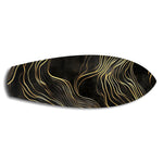 Black and Gold Abstract Waves Glass Wall Art.