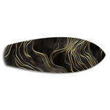 Black and Gold Abstract Waves Glass Wall Art.