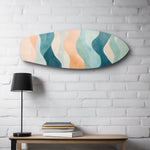 Pastel Boho Waves Abstract Glass Wall Art.