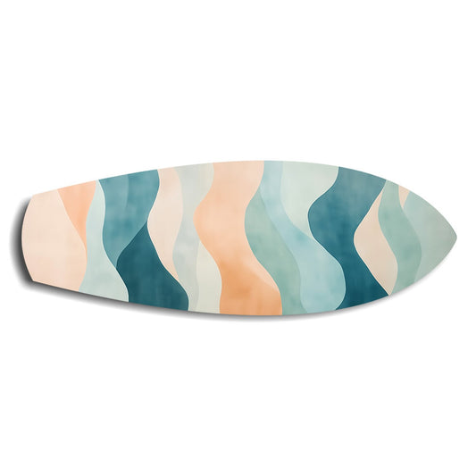 Pastel Boho Waves Abstract Glass Wall Art.
