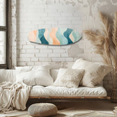 Pastel Boho Waves Abstract Glass Wall Art.
