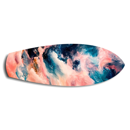 Pink and Blue Marble Swirl Glass Wall Art.