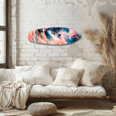 Pink and Blue Marble Swirl Glass Wall Art.
