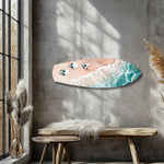 Skulls on Pink Sand Beach Glass Wall Art.