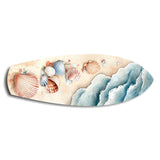 Seashells on Sandy Shore Glass Wall Art.