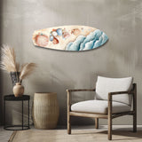 Seashells on Sandy Shore Glass Wall Art.
