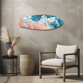 Skulls and Roses Ocean Waves Glass Wall Art.
