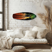 Speedboat Fire and Smoke Trails Glass Wall Art.