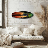 Speedboat Fire and Smoke Trails Glass Wall Art.
