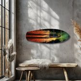 Speedboat Fire and Smoke Trails Glass Wall Art.