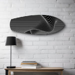 Black and White Op Art Stripes Glass Wall Art.