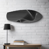 Black and White Op Art Stripes Glass Wall Art.