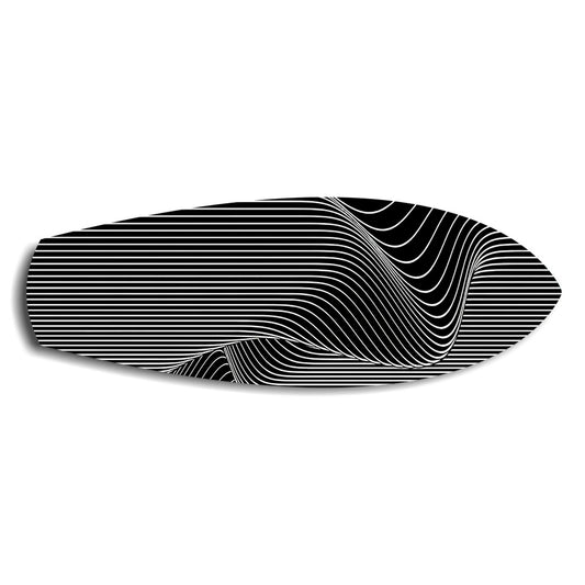 Black and White Op Art Stripes Glass Wall Art.