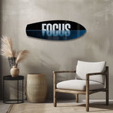 FOCUS Typography Motivational Glass Wall Art.