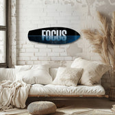 FOCUS Typography Motivational Glass Wall Art.