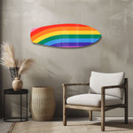 Rainbow Pride Stripes Glass Wall Art.