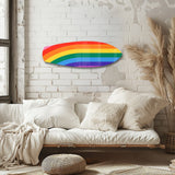 Rainbow Pride Stripes Glass Wall Art.