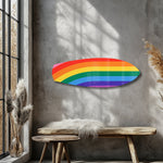 Rainbow Pride Stripes Glass Wall Art.