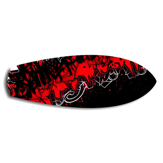 Red and Black Street Graffiti Glass Wall Art.